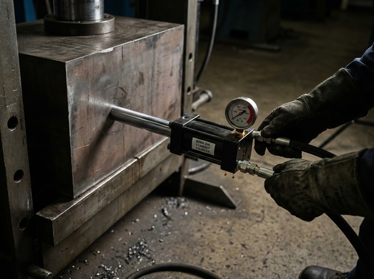 Гидравлика для станков: как не убить оборудование неправильным выбором 2 - Производство гидравлического оборудования Компактный гидроцилиндр 63 мм создающий усилие в несколько тонн - главное преимущество гидравлики для станков