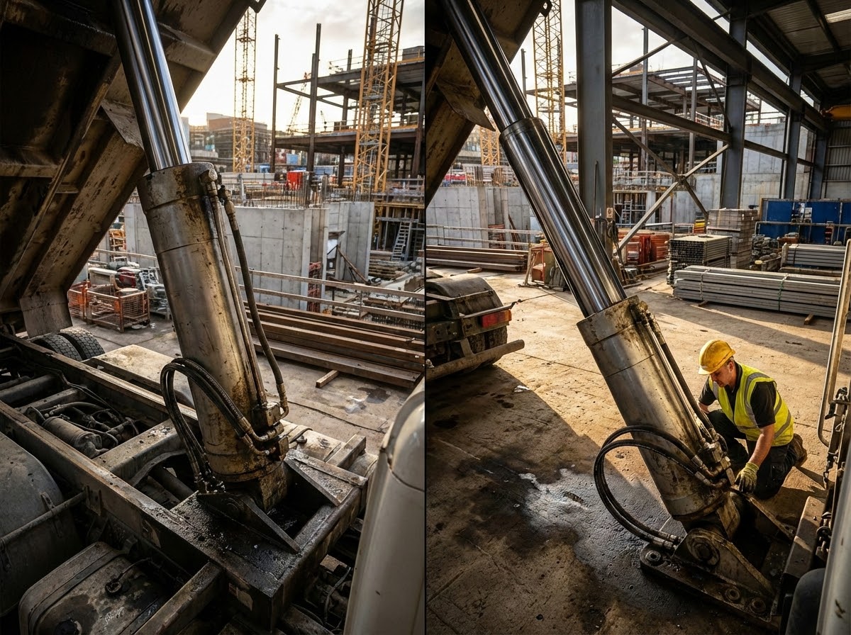 Гидроцилиндр: какой выбрать и не пожалеть 3 - Производство гидравлического оборудования Телескопический гидроцилиндр на самосвале - многоступенчатая конструкция обеспечивает большой ход при малой монтажной длине