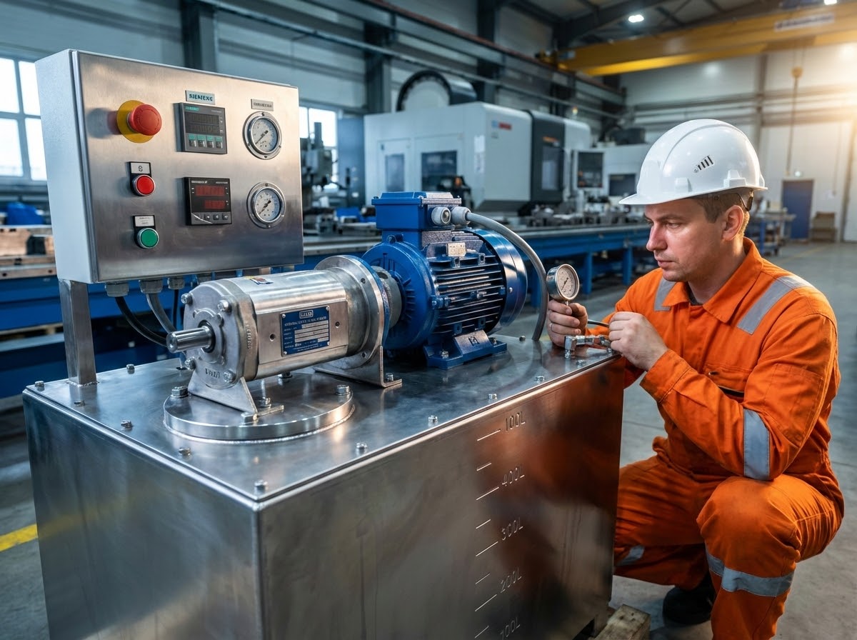 Готовая маслостанция российского производства с итальянским насосом и немецкой автоматикой на заводе в Санкт-Петербурге