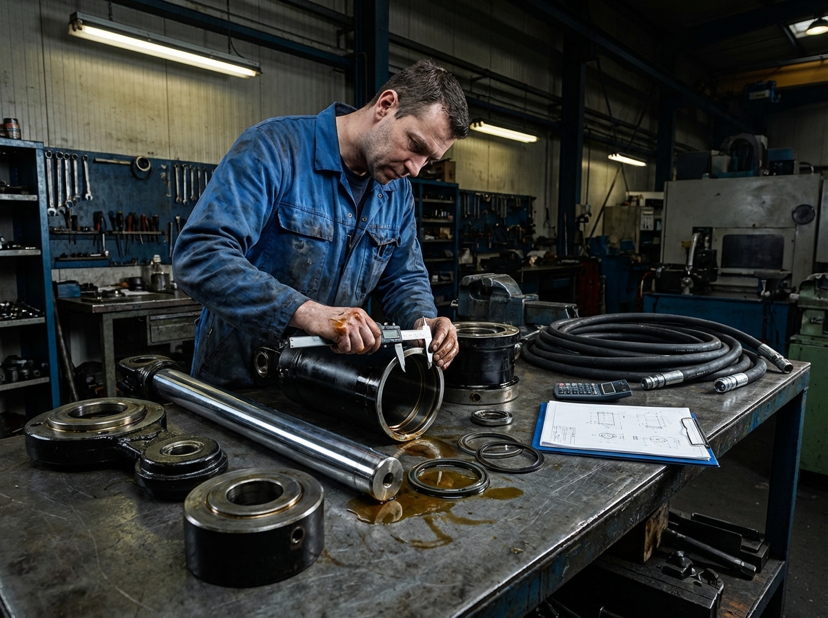 Как рассчитать вес и габариты гидроцилиндра без ошибок 3 - Производство гидравлического оборудования Измерение габаритных параметров гидроцилиндра - диаметр корпуса, диаметр штока, длина хода и тип крепления для точного расчета размеров