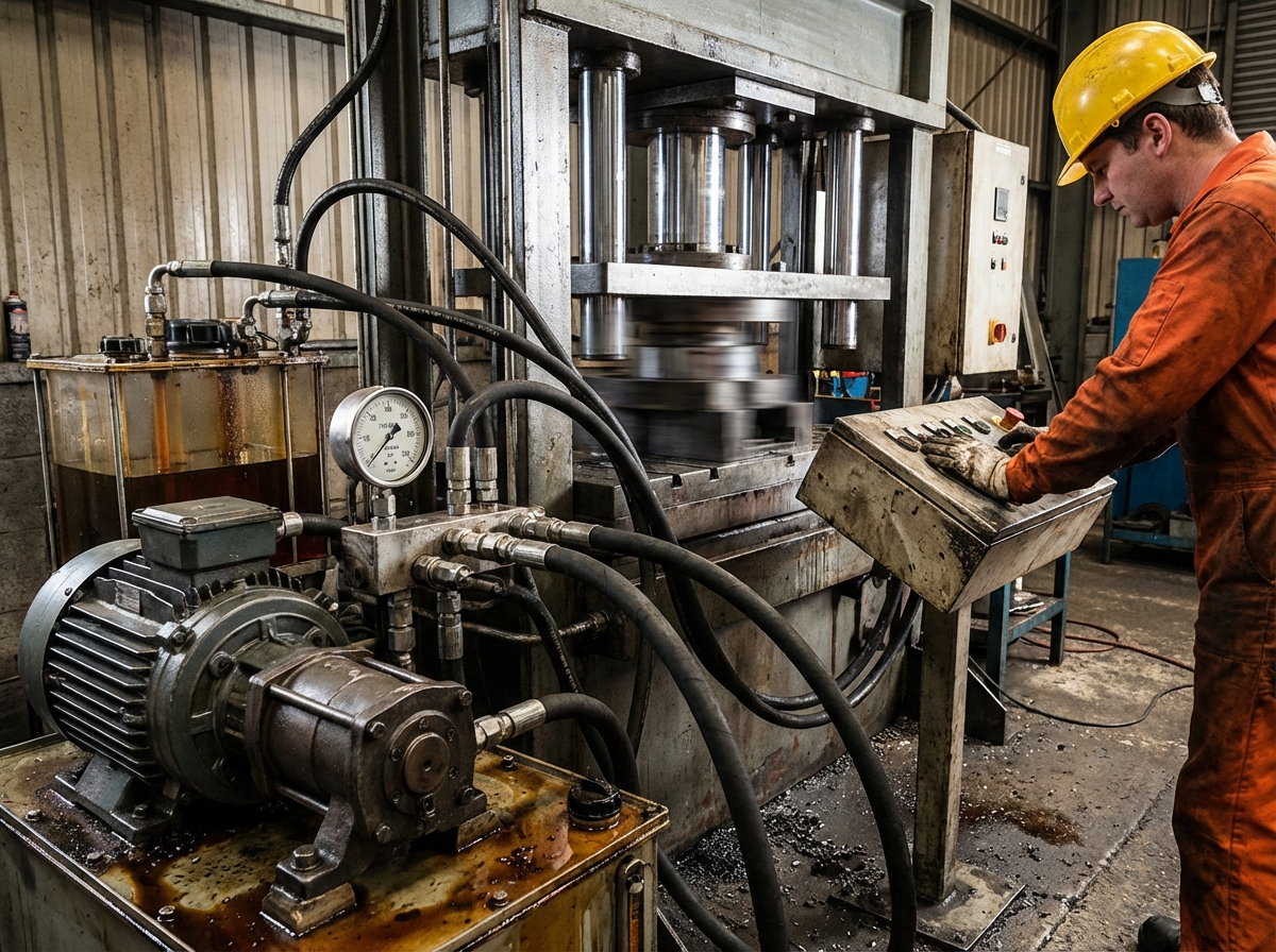 Маслостанция 700 бар - когда обычного давления не хватает 1 - Производство гидравлического оборудования Маслостанция 700 бар с плунжерным насосом на промышленном прессе - главное фото статьи о гидростанциях высокого давления