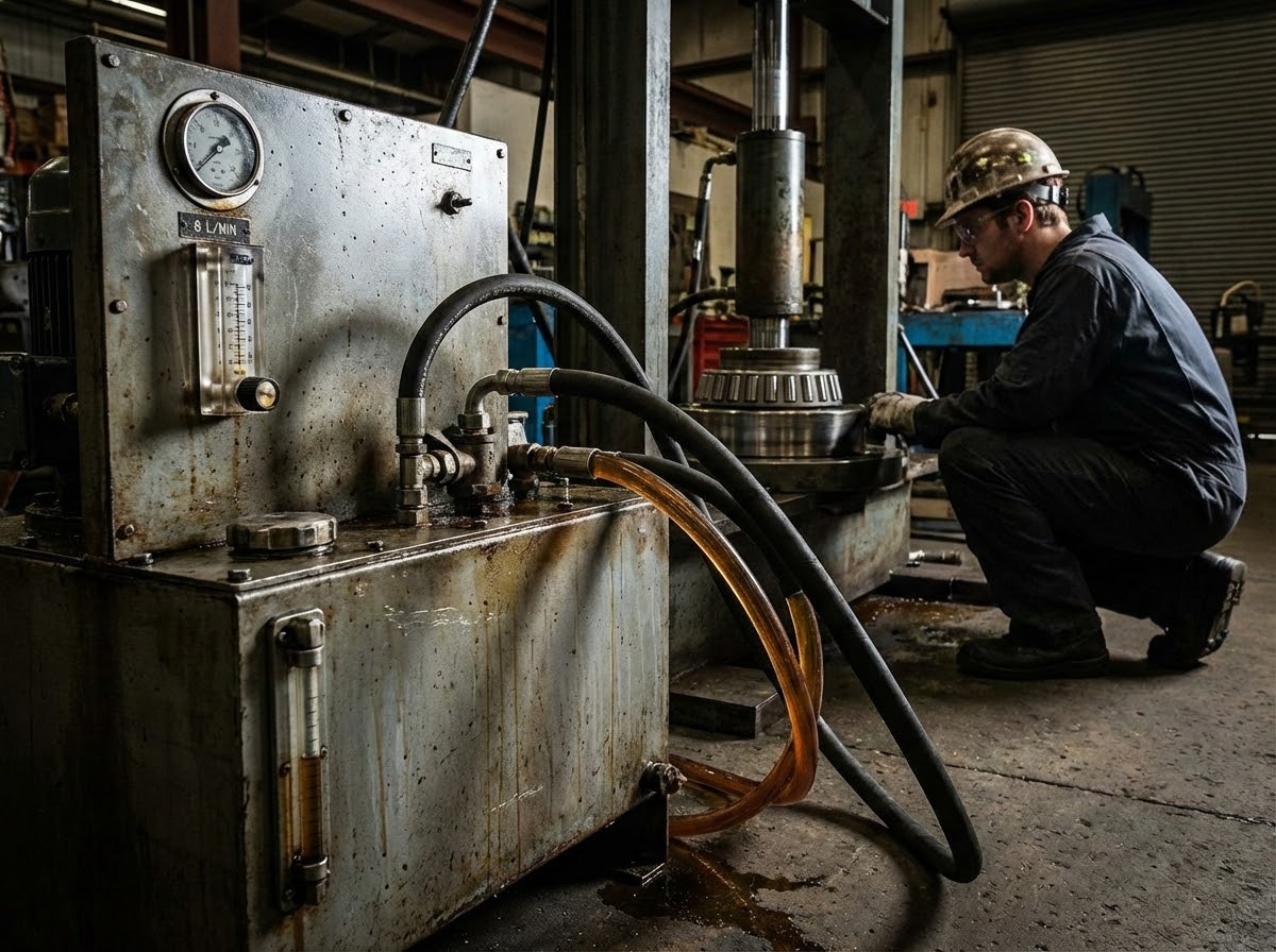 Маслостанция с расходомером 8 л/мин для медленного запрессовочного пресса - расчет параметров насоса по скорости рабочего хода