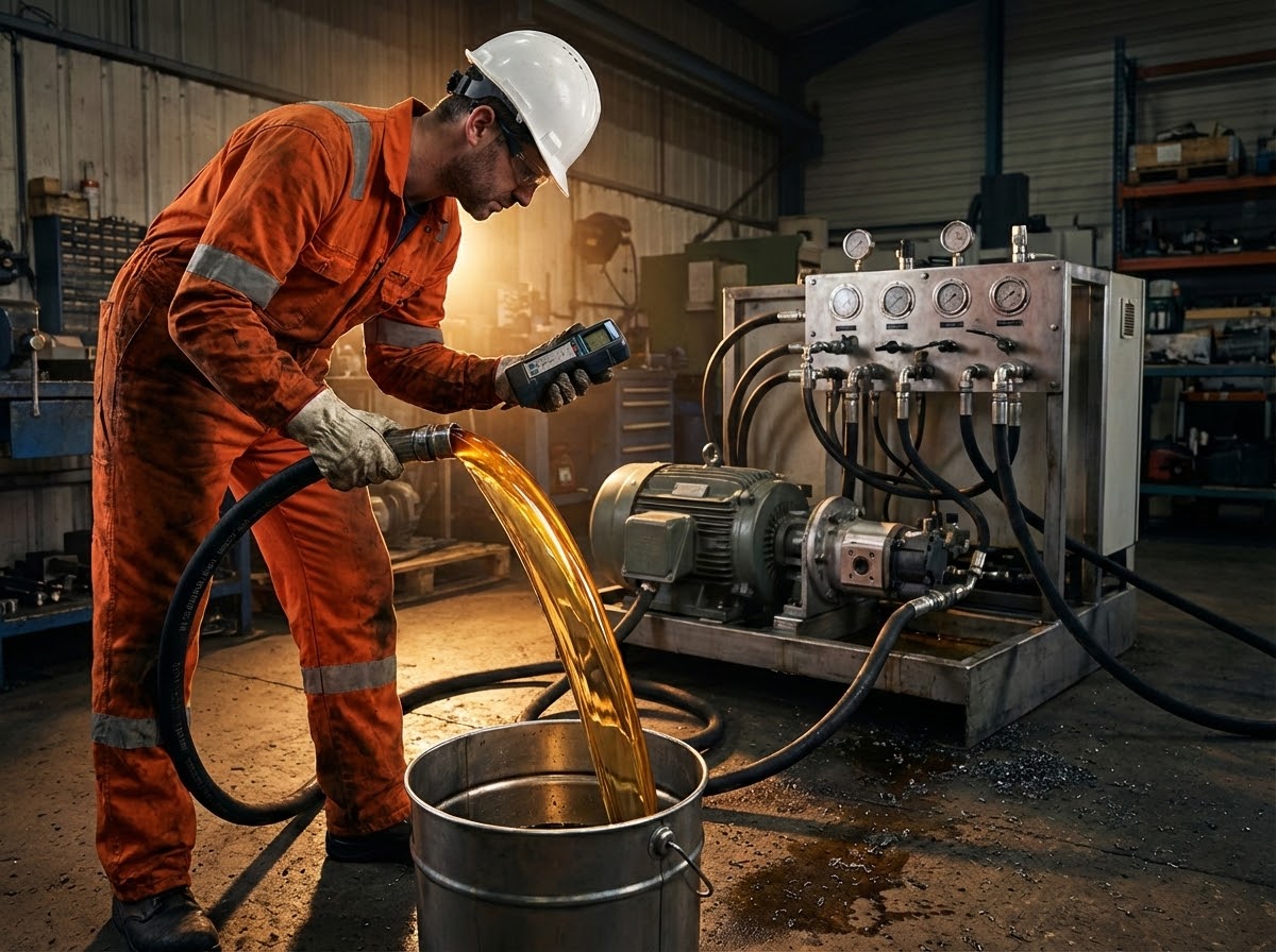 Быстрая проверка производительности гидронасоса методом измерения объема выдачи масла