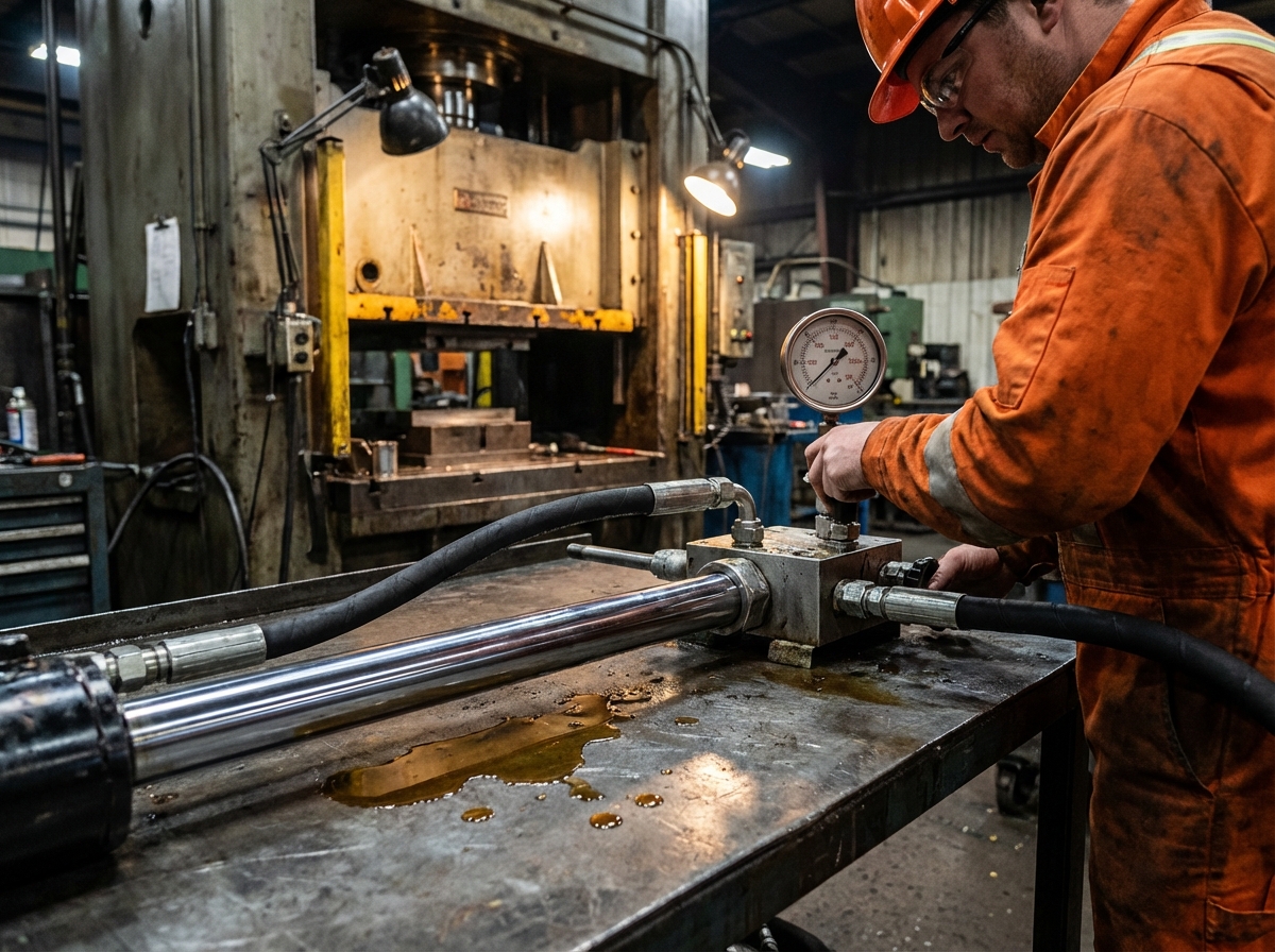 Дроссель на входе гидроцилиндра - установка для контроля скорости при опускании груза, иллюстрация к разделу о монтаже дросселя на входной линии