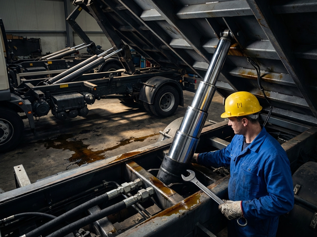 Три схемы установки гидроцилиндров на самосвал - телескопический, одноштоковый и двухцилиндровая система