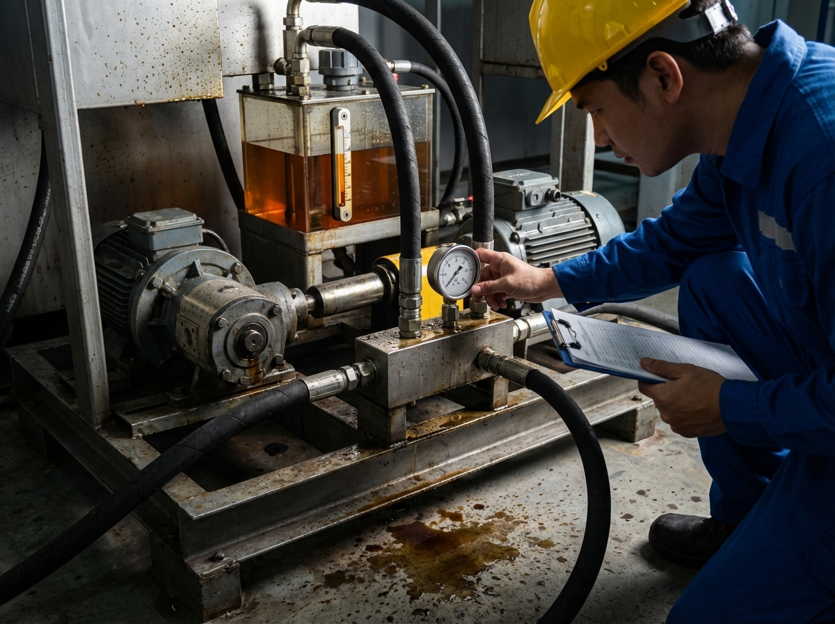 Гидравлическая маслостанция с манометрами и шлангами высокого давления - подбор гидростанции по расходу и давлению