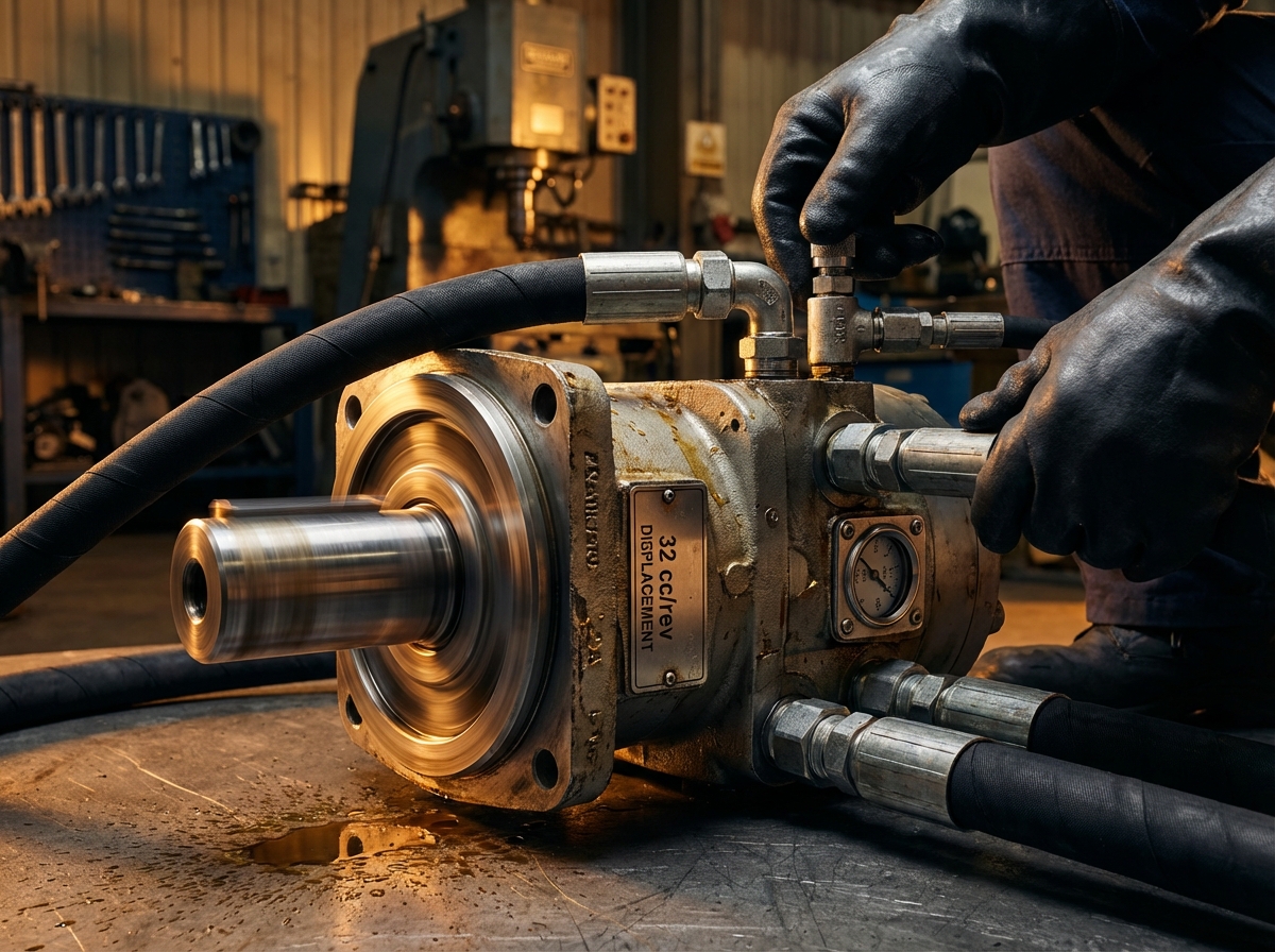 Гидромотор с расчётом расхода масла по рабочему объёму и оборотам - подбор маслостанции для гидромоторов