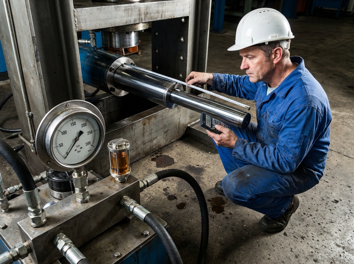 Практический пример расчета гидроцилиндра на 100 тонн усилия при давлении 200 бар с измерительными инструментами