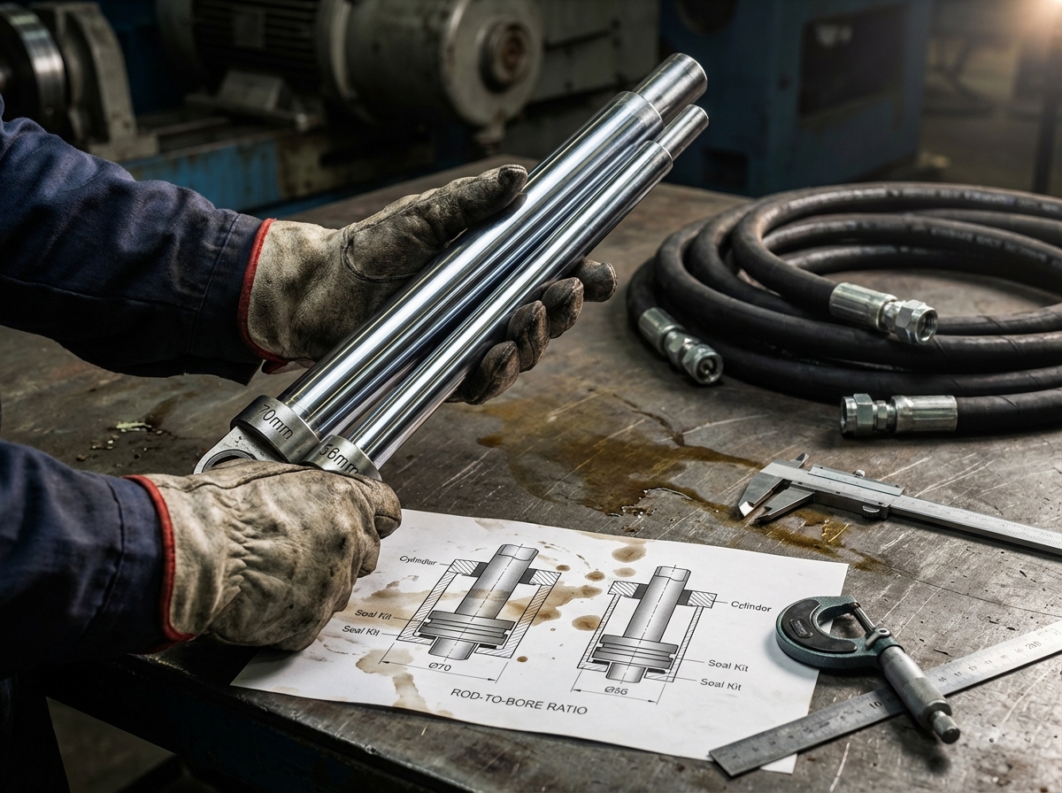 Сравнение диаметров штока гидроцилиндра - правильный подбор соотношения штока к поршню