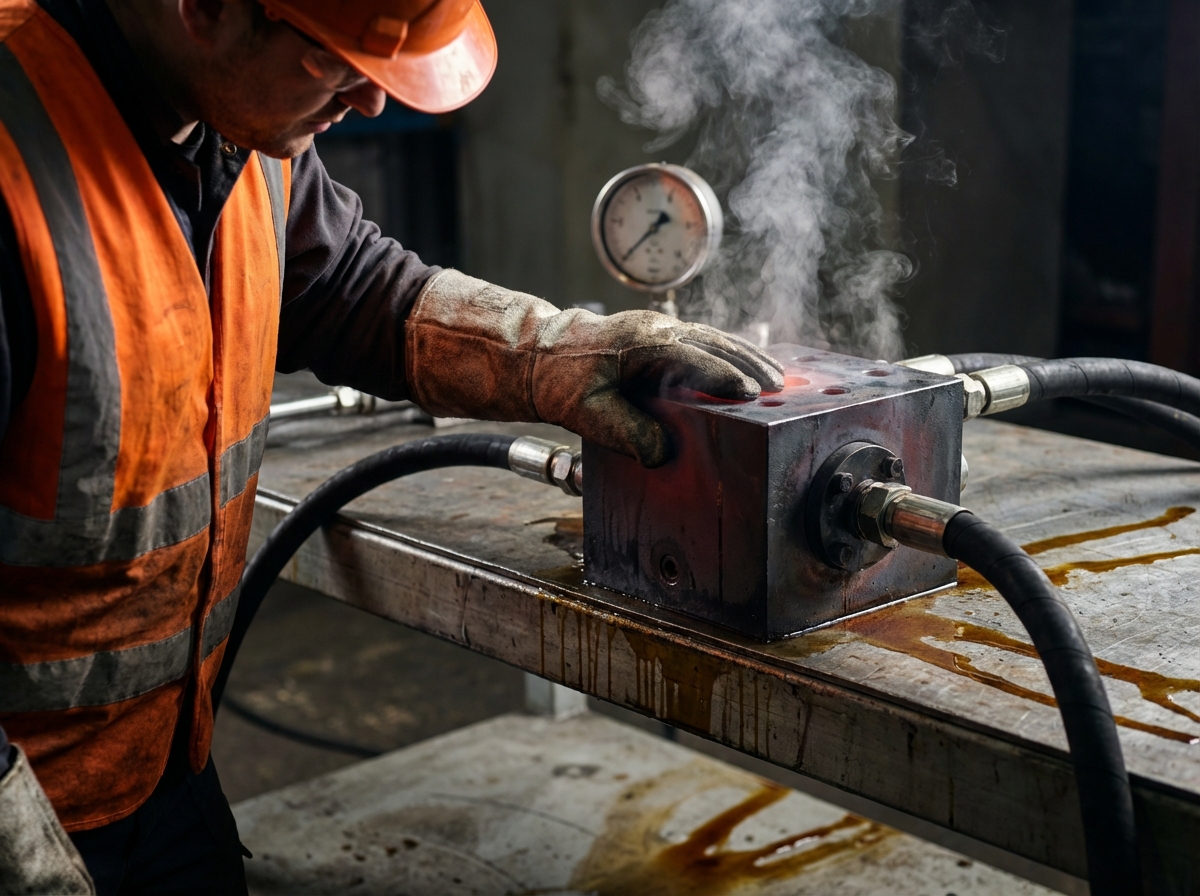 Проверка предохранительного клапана гидростанции на перегрев - основная причина падения давления в системе